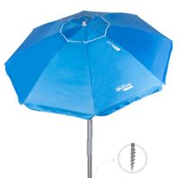 sombrilla playa antiviento 8 varillas fibra de vidrio 210x195x225 cm azul