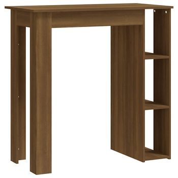 Mesa Alta Con Estante Marrón Roble 102x50x103,5 Cm