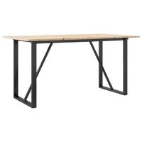 mesa de comedor marco o madera maciza pino y acero 140x80x75cm vidaxl