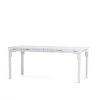 mesa extensible de jardin 180240x90 cm en acero y tapa efecto madera - thomas xl blanco