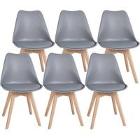 juego de 6 sillas de comedor ramsey plastico gris 50x49x83 cm clp
