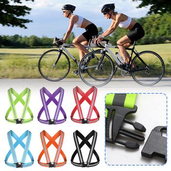 Chaleco de seguridad con tira reflectante para ciclismo, chaleco reflectante ajustable muy elástico para patinete eléctrico, para correr, trotar y pescar