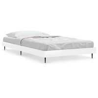 estructura de cama madera de ingenieria blanco brillo 90x200cm vidaxl