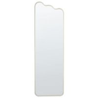 espejo de pared moderno marco metalico de hierro forma irregular decoracion de sala de estar 45 x 145 cm blanco abzac