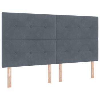 Cabecero，panel De Cabecero Led Con Tiras Led Manual Gris 180 Cm Terciopelo