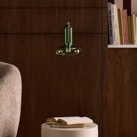 lampara colgante interior led de cristal o15cm verde