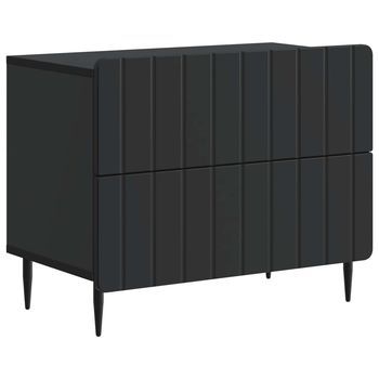 Armario De Noche Negro 62 X 34,5 X 49,5 Cm Madera De Ingeniería Vidaxl