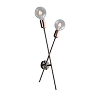aplique bloom hierro cromo negro y cobre 2 luces l20 p9 bl200-ap2-nr