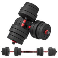 kit de mancuernas homcom 2 en 1 juego de 2 en 1 de 30 kg barras de peso ajustables incluidas - entrenamiento muscular y halterofilia