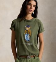 polo ralph lauren para mujer 211b17806001 camiseta de algodon con polo bear verde m casual manga corta