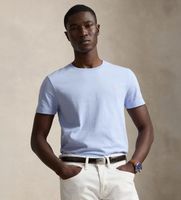 polo ralph lauren para hombre 710671438528 camiseta de punto custom slim fit azul claro s casual algodon manga corta