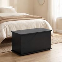 baul de almacenaje de melamina homcom 80x40x45 cm negro
