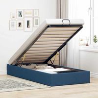 cama individual  cama para adultos  estructura de cama otomana sin colchon tela azul 90x190 cm cfw263021