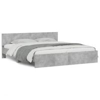 estructura de cama con cabecero gris hormigon 160x200 cm vidaxl
