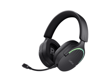 Auriculares gaming - Trust GXT 491, Circumaurales, Bluetooth, Con micrófono, Iluminación RGB, Negro
