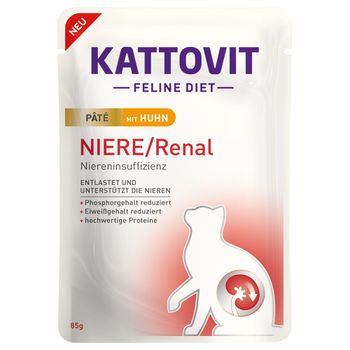 Kattovit Riñón/Renal Paté 30 x 85 g - Pack Ahorro - con pollo