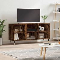 mueble de tv  mueble de salon  mesa de tv madera de ingenieria roble ahumado 1035x30x50 cm cfw85963