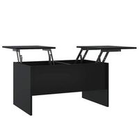 mesa de cafe - mesa de centro madera de ingenieria negra 80x50x425 cm