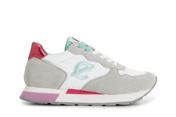 zapatillas de mujer en ante y tejido. off white 40