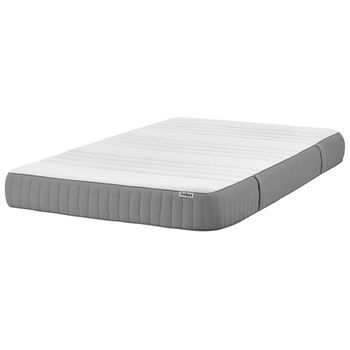 Colchón De Látex Y Espuma Duro 120 X 200 Cm Con Funda Extraíble De Poliéster Con Cremallera Blanco Fantasy