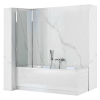 mampara de banera plegable rea agat-2 chrome 80