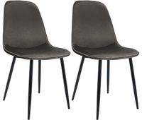 juego de 2 sillas de comedor maryam terciopelo antracita 54x45x88 cm