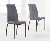noir grey fabric antique dining chairs - grey