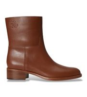 lauren ralph lauren para mujer 802p15708002 botines kyle de piel de becerro marron 40 beige 3 a 5cm ninguno casual