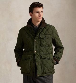 Polo Ralph Lauren para hombre. 710847071001 Chaqueta Beaton acolchada verde (L), Casual, Poliéster