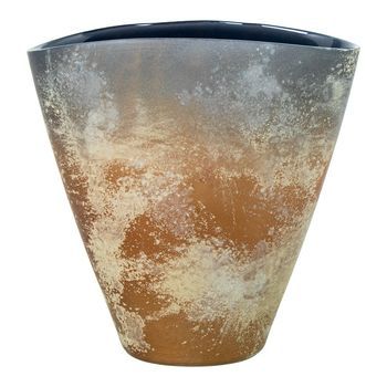 Jarron Gris Y Cobre Opaco