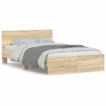 Estructura De Cama Con Cabecero Roble Sonoma 120x190 Cm