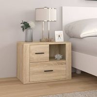 mesita de noche  mesa auxiliar  mesilla madera contrachapada roble sonoma 60x36x45 cm cfw82272