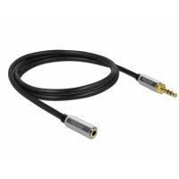 cable alargador de audio delock 35 mm macho a 35 mm hembra 1 m negrogris