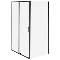 cabina de ducha cuadrada de vidrio templado con una puerta 90 x 120 x 190 cm negro langui