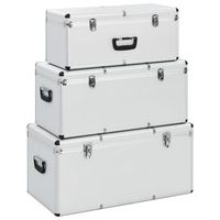 cajas de almacenamiento 3 unidades aluminio plateado vidaxl