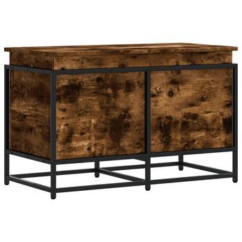 Caja De Almacenaje | Baúl De Almacenaje Con Tapa Madera Roble Ahumado 80x40x51,5 Cm