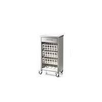 carrito de cocina moher con encimera inox 3 cestas cajon y botellerogris