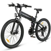 bicicleta electrica de montana plegable samebike lo26-ii-yd 48 v 14 ah freno hidraulico negra