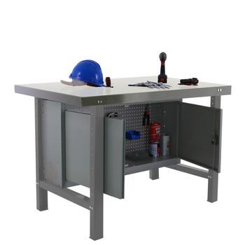 Banco De Trabajo Industrial Bt6 Metalic Locker 1500 Gris 830x1500x730 Mm