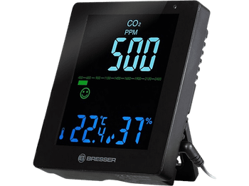 Medidor de CO2 - Bresser Smile CO2, Detección humedad, Temperatura, De 0° a +50°C, Negro