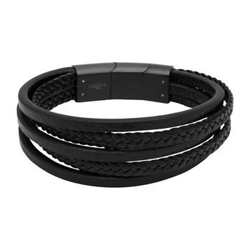 Pulsera multifilar de policuero negra grabable