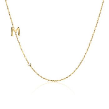 Cadena letra oro 14 quilates con diamante