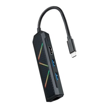 Nanocable Hub 5 en 1 USB-C a USB-A/USB-C/HDMI/RJ45/PD 100W