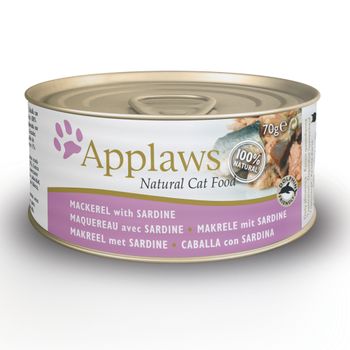 Applaws Cat Food Cans 70g - Tuna / Fish in Broth - Mackerel with Sardines 24 x 70g