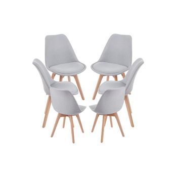 Pack 6 Sillas Synk Tela De Tela 83*49*43 Cm - Gris Claro