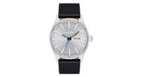 reloj nixon sentry leathercromo plata rayo de sol negro