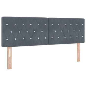 Cabecero De Terciopelo Argyle Gris Oscuro 140 Cm Terciopelo