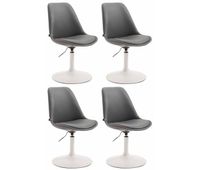 set de 4 sillas lounge maverick en polipiel simil cuero gris 57x48x76 cm