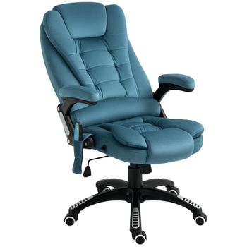 Silla de oficina azul de poliéster de 68x72x120 cm.