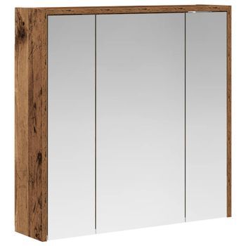 Armario Con Espejo De Baño Madera Vieja 63,5 X 16 X 62,5 Cm Vidaxl